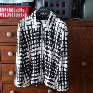 Joseph Ribkoff Black and White Grid Blazer